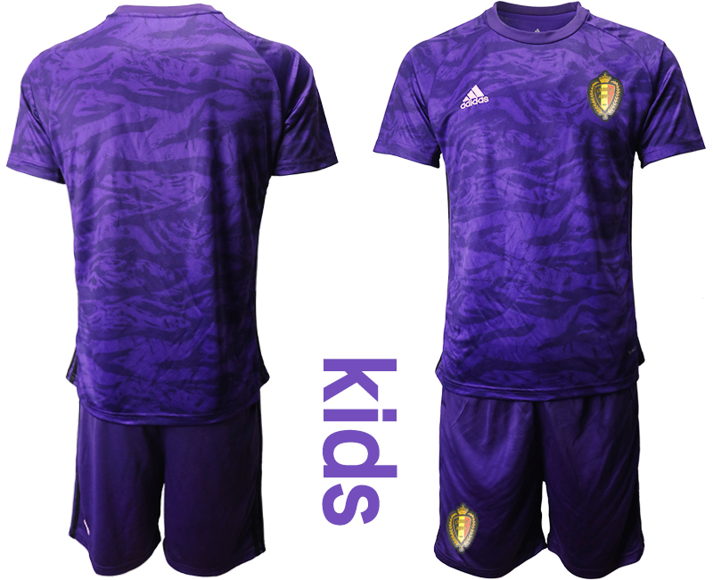 2021 European Cup Belgium purple goalkeeper Youth soccer jerseys